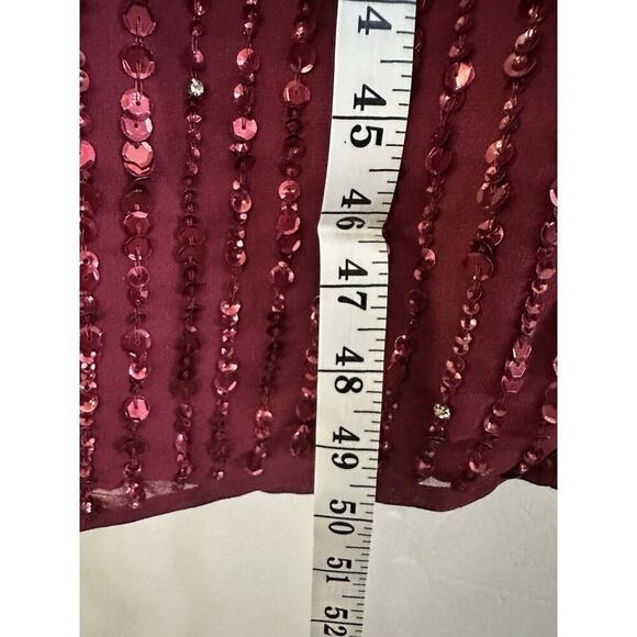 Mac Duggal 10509 Vertical Sequin Midi Sheath Dress 10 Burgundy $398 - Picture 9 of 16